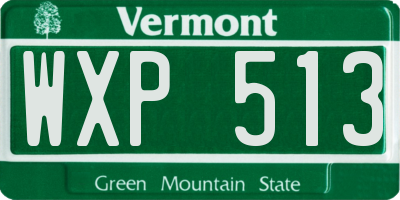 VT license plate WXP513