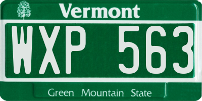 VT license plate WXP563