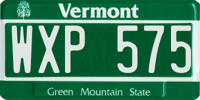 VT license plate WXP575