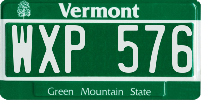 VT license plate WXP576