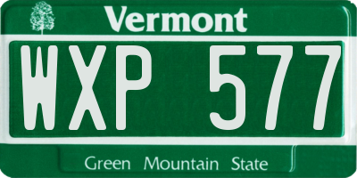 VT license plate WXP577