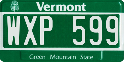 VT license plate WXP599