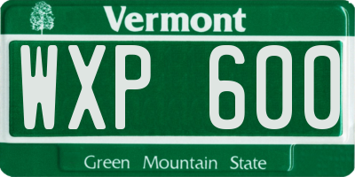 VT license plate WXP600