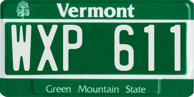 VT license plate WXP611