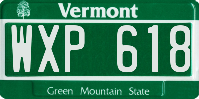 VT license plate WXP618