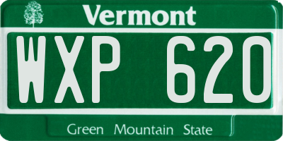 VT license plate WXP620