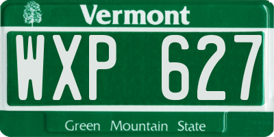 VT license plate WXP627