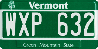 VT license plate WXP632