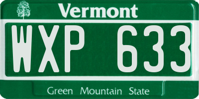 VT license plate WXP633