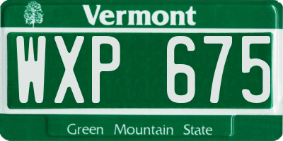 VT license plate WXP675