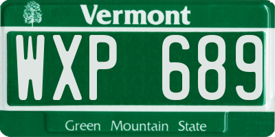 VT license plate WXP689