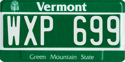 VT license plate WXP699