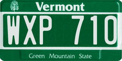 VT license plate WXP710