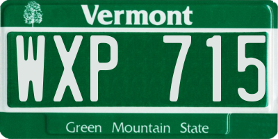 VT license plate WXP715