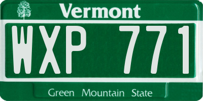 VT license plate WXP771