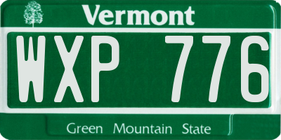 VT license plate WXP776