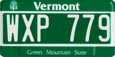 VT license plate WXP779