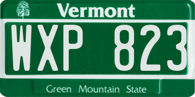 VT license plate WXP823