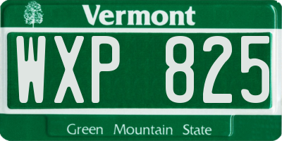 VT license plate WXP825