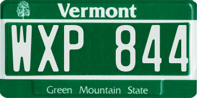 VT license plate WXP844