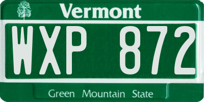 VT license plate WXP872