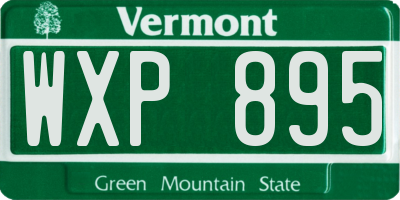 VT license plate WXP895