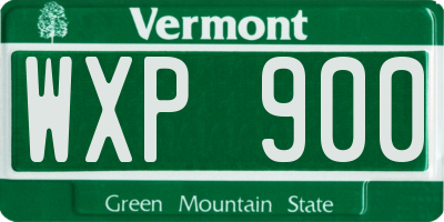 VT license plate WXP900