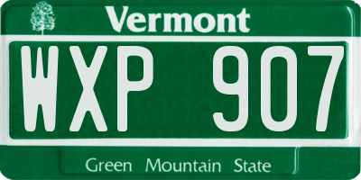 VT license plate WXP907