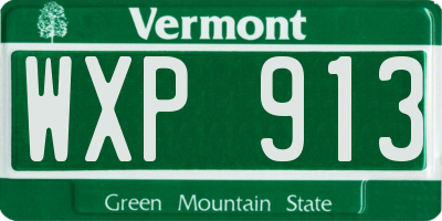 VT license plate WXP913