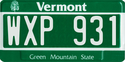 VT license plate WXP931