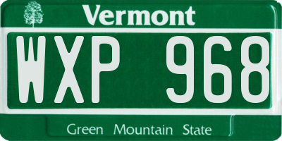 VT license plate WXP968