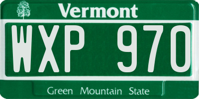 VT license plate WXP970