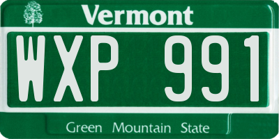 VT license plate WXP991