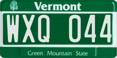 VT license plate WXQ044