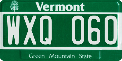 VT license plate WXQ060
