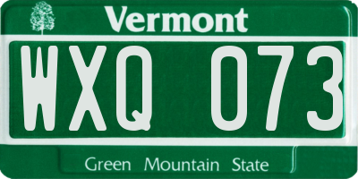 VT license plate WXQ073