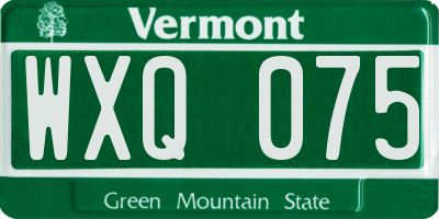 VT license plate WXQ075