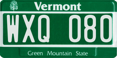 VT license plate WXQ080