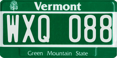 VT license plate WXQ088