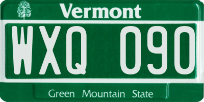 VT license plate WXQ090