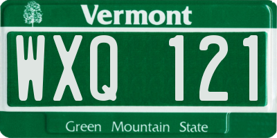 VT license plate WXQ121