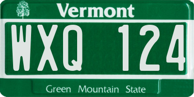 VT license plate WXQ124