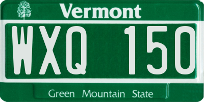 VT license plate WXQ150