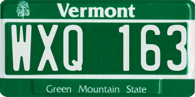 VT license plate WXQ163