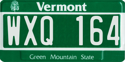VT license plate WXQ164