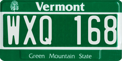 VT license plate WXQ168
