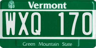 VT license plate WXQ170