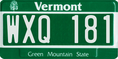 VT license plate WXQ181