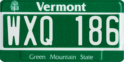 VT license plate WXQ186