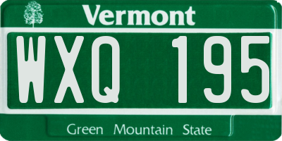 VT license plate WXQ195